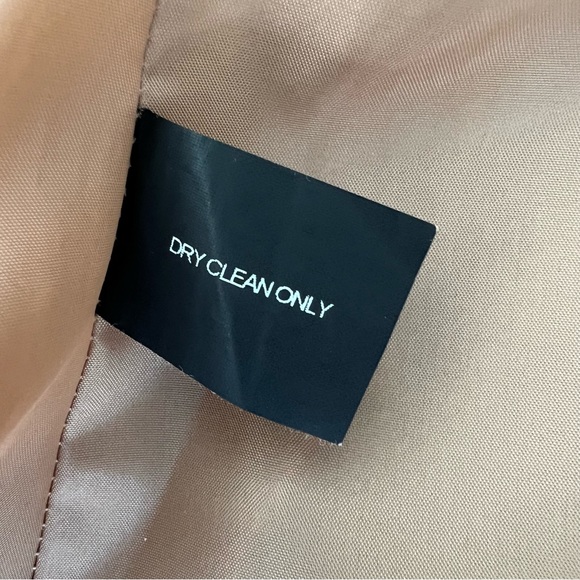 LONDON FOG Beige Tan Wool Blend Double Breasted Long Sleeve Pea Coat Jacket Sz L - Picture 14 of 15